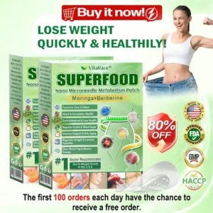 ⭐🇺🇸 Compliant with U.S. health standards · 👩‍⚕️ Recommended by U.S. medical professionals | 🎁 𝐕𝐢𝐭𝐚𝐑𝐚𝐜𝐞® 𝐒𝐮𝐩𝐞𝐫𝐟𝐨𝐨𝐝 𝐍𝐚𝐧𝐨-𝐍𝐞𝐞𝐝𝐥𝐞 𝐌𝐞𝐭𝐚𝐛𝐨𝐥𝐢𝐬𝐦 𝐏𝐚𝐭𝐜𝐡 for a Slim and Healthy Lifestyle